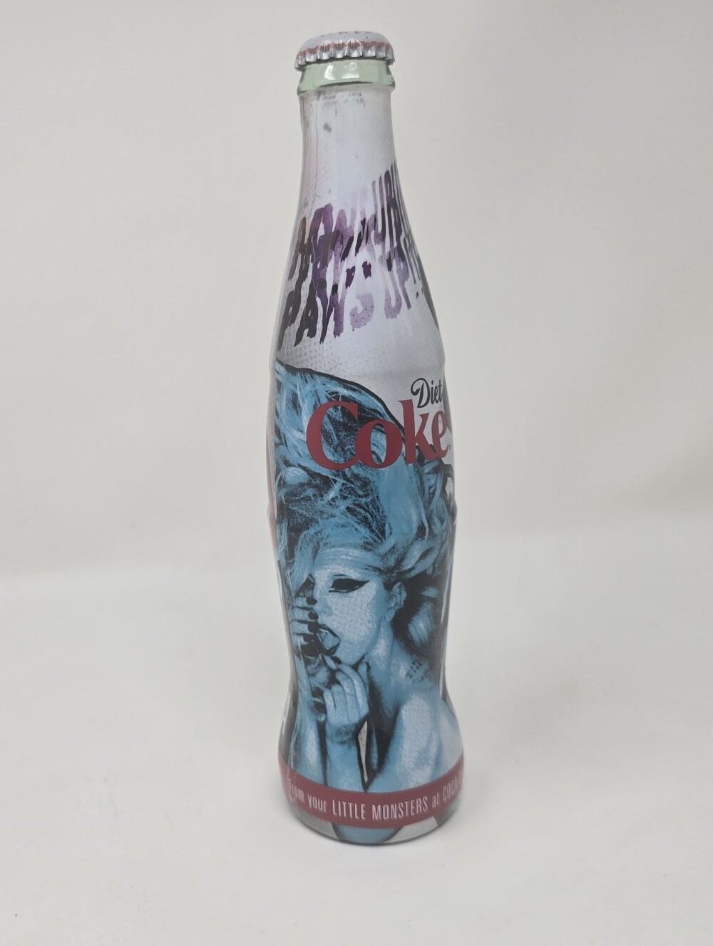 Limited Edition Lady Gaga Coca Cola Glass Bottle Coke Lady and Monster 9.5" RARE